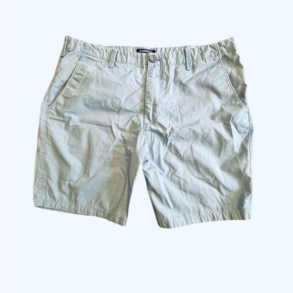 Mens’ Express Blue Cotton Chino Shorts Size 34 - Picture 1 of 4